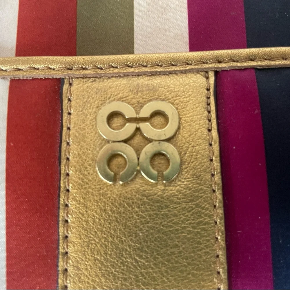 Coach Multicolor Striped and LeatherTablet IPad Case